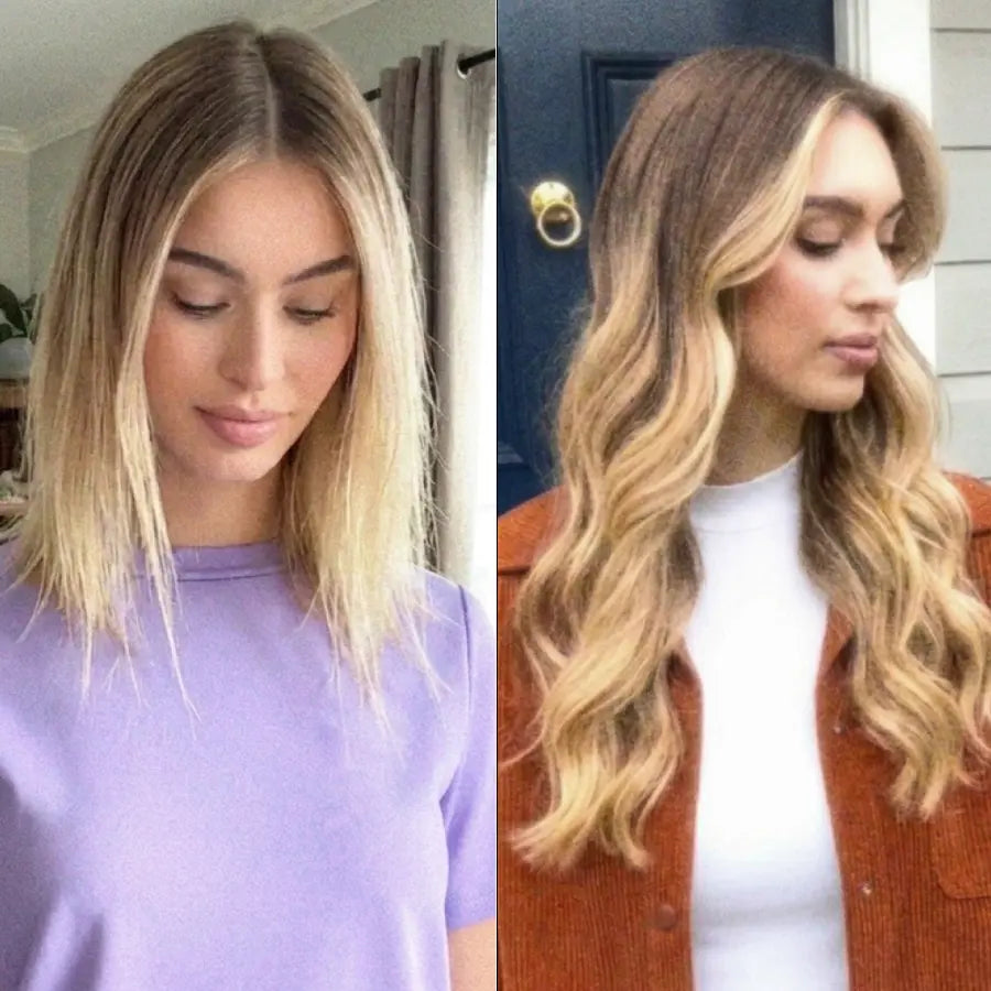 Longer hair before and after