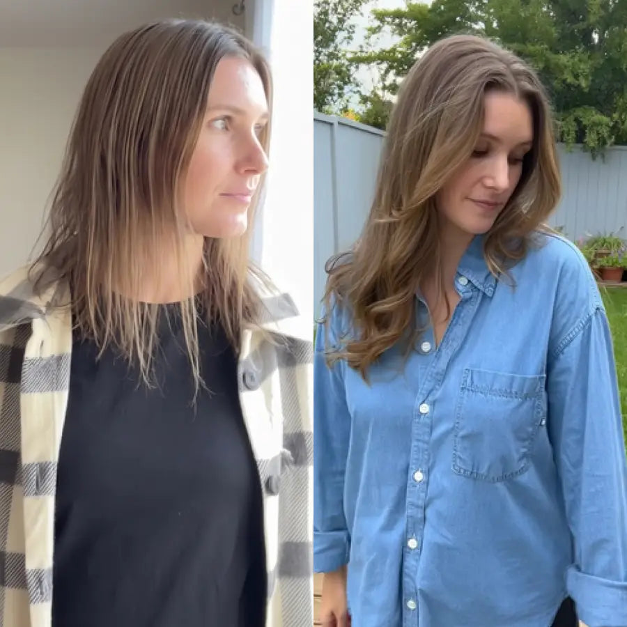 Longer hair before and after