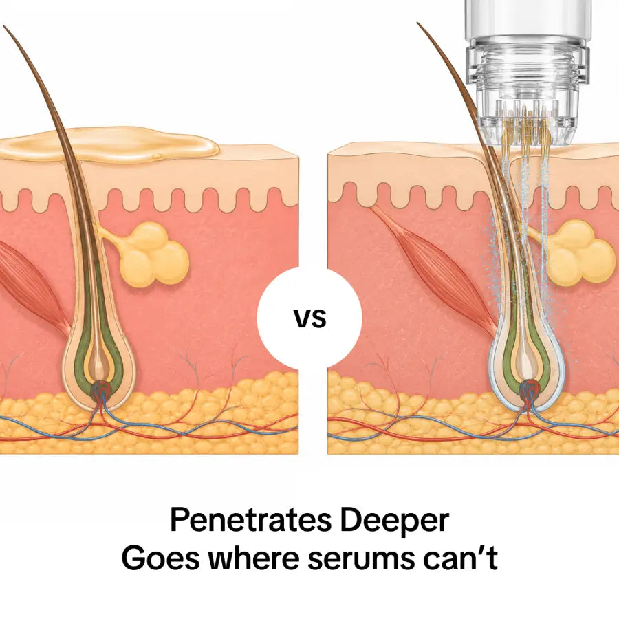 Penetrates deeper, goes where serums can't