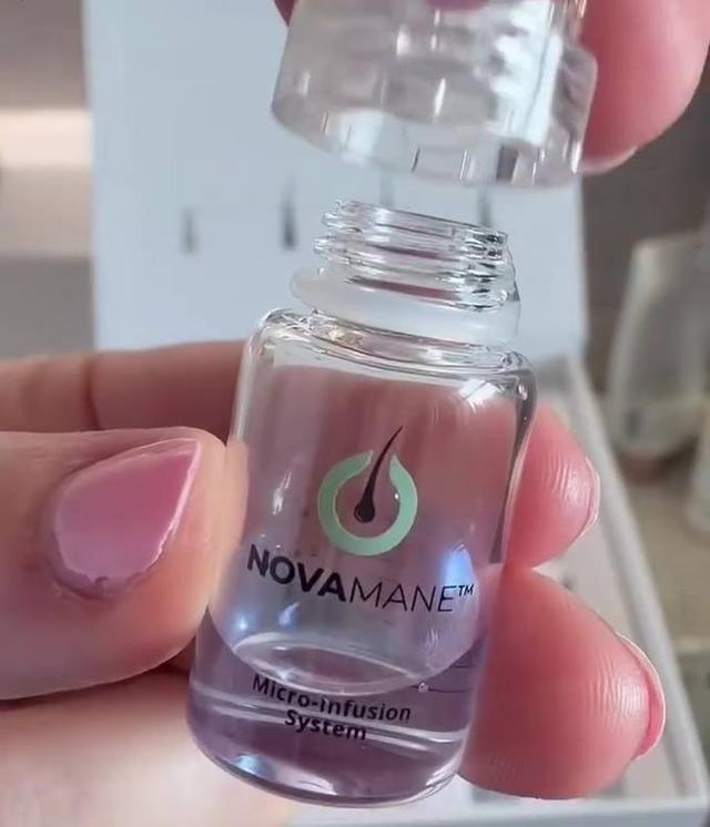 Close-up of the vial